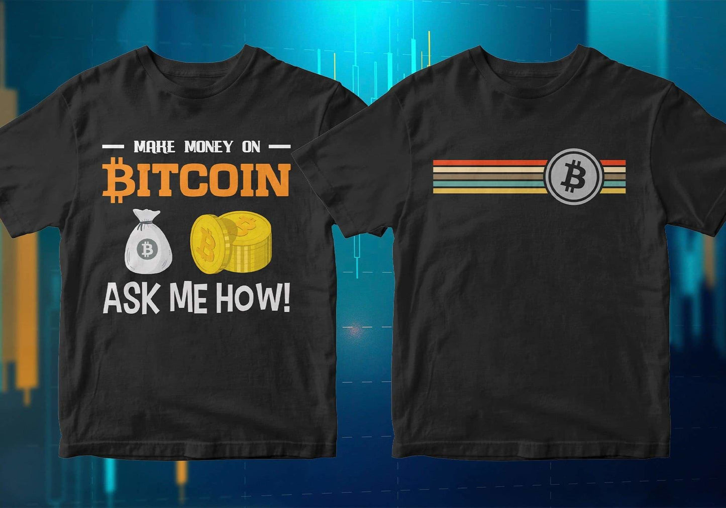 Bitcoin Cryptocurrency Btc 100 Editable Vector T-shirt Designs Bundle Part 1