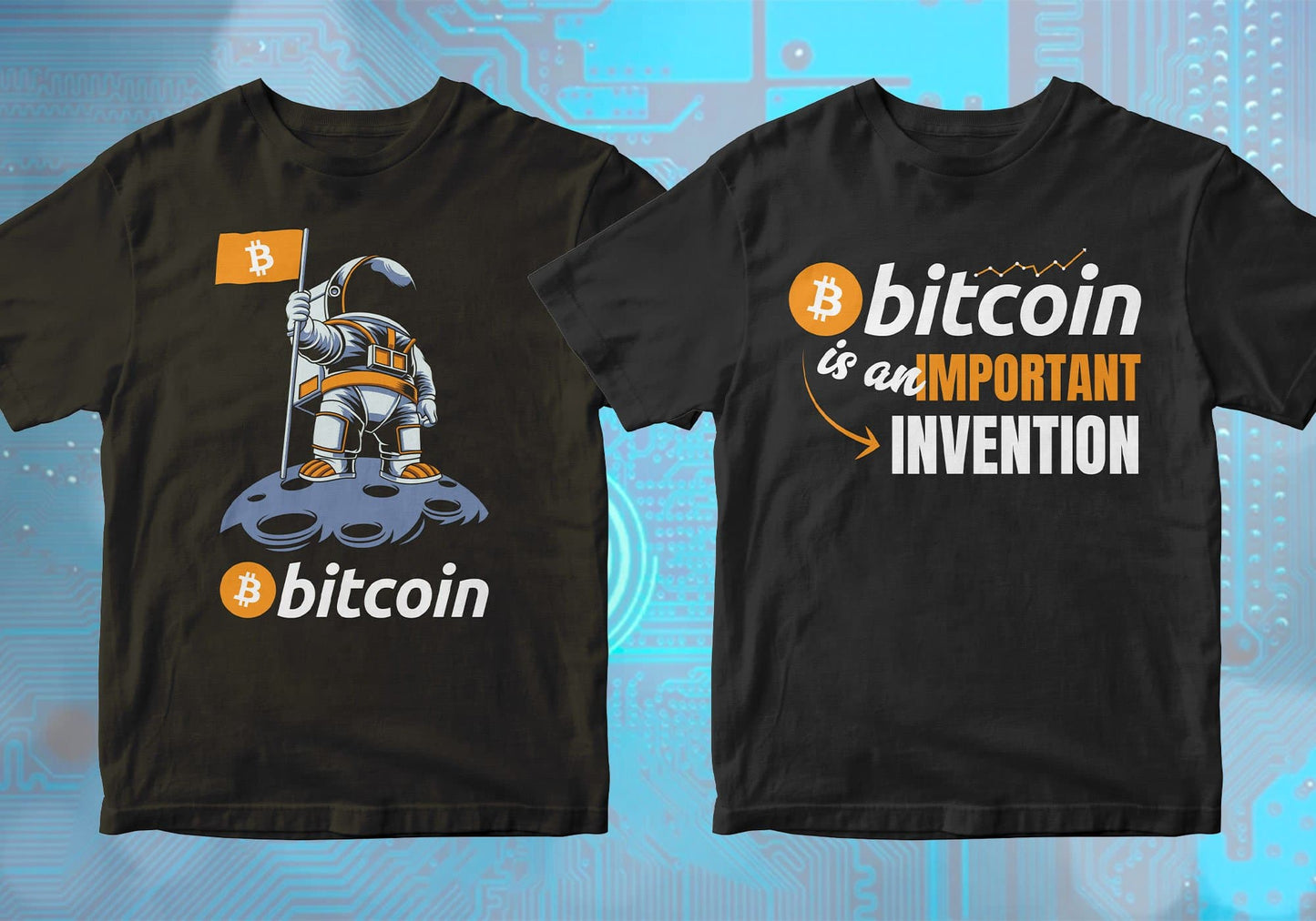 Bitcoin Cryptocurrency Btc 100 Editable Vector T-shirt Designs Bundle Part 1