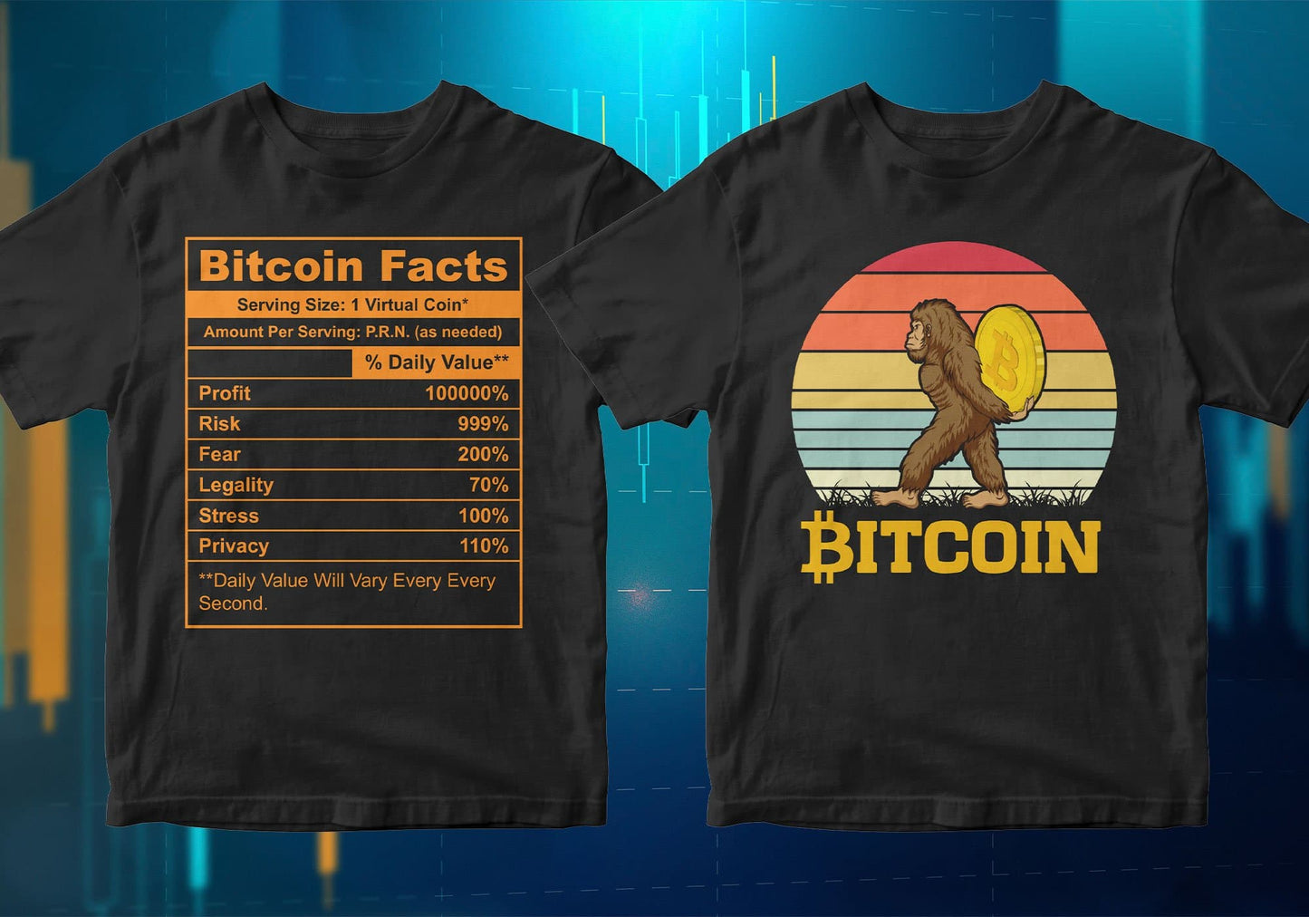 Bitcoin Cryptocurrency Btc 100 Editable Vector T-shirt Designs Bundle Part 1