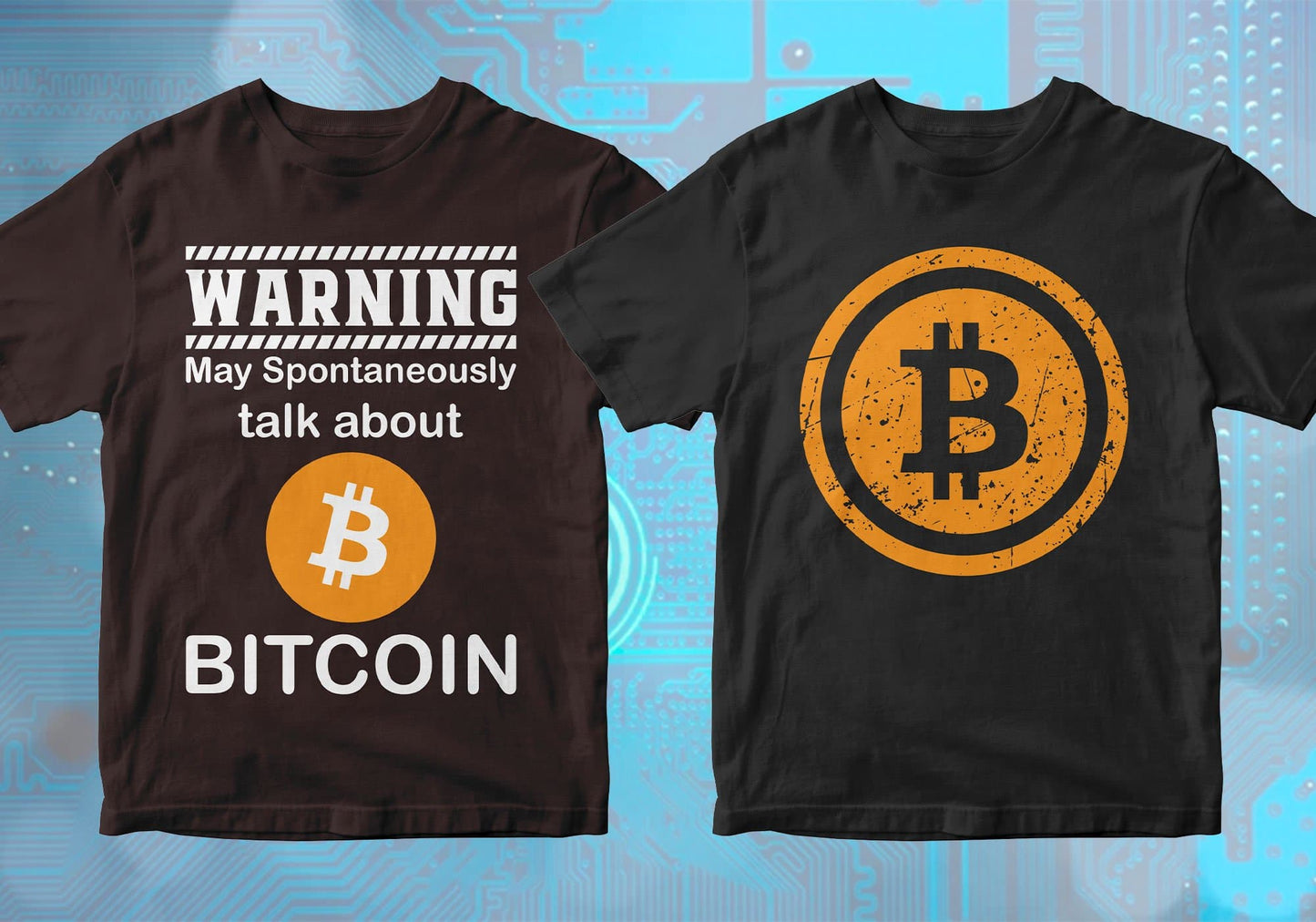 Bitcoin Cryptocurrency Btc 100 Editable Vector T-shirt Designs Bundle Part 1