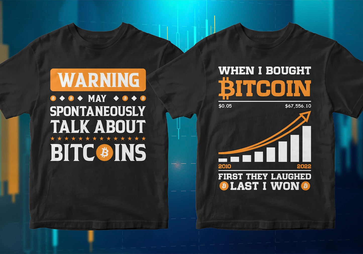 Bitcoin Cryptocurrency Btc 100 Editable Vector T-shirt Designs Bundle Part 1