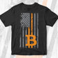 Bitcoin USA Flag Distressed Digital Currency Editable Vector T-shirt Design in Ai Svg Files
