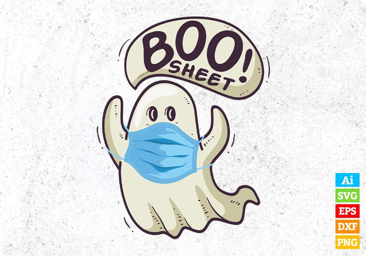 Boo Sheet Ghost Halloween T shirt Design In Png Svg Cutting Printable Files