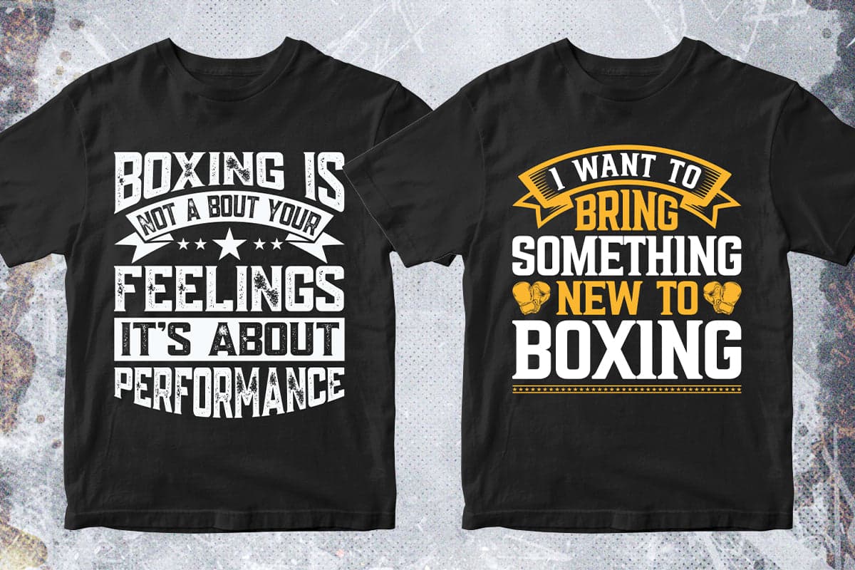 Boxing 50 Editable T-shirt Designs Bundle Part 1