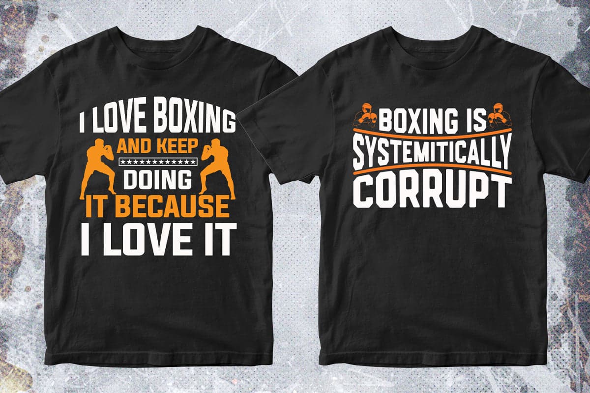 Boxing 50 Editable T-shirt Designs Bundle Part 1