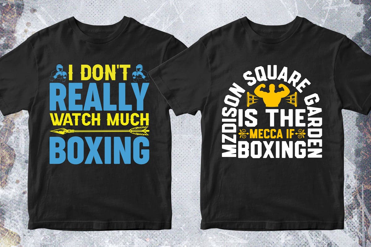 Boxing 50 Editable T-shirt Designs Bundle Part 1