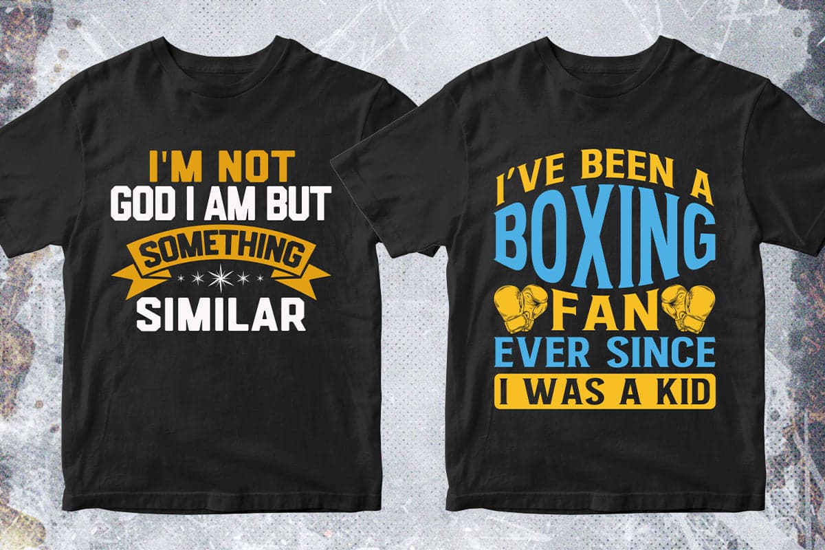 Boxing 50 Editable T-shirt Designs Bundle Part 1