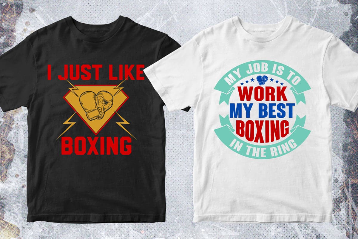 Boxing 50 Editable T-shirt Designs Bundle Part 1