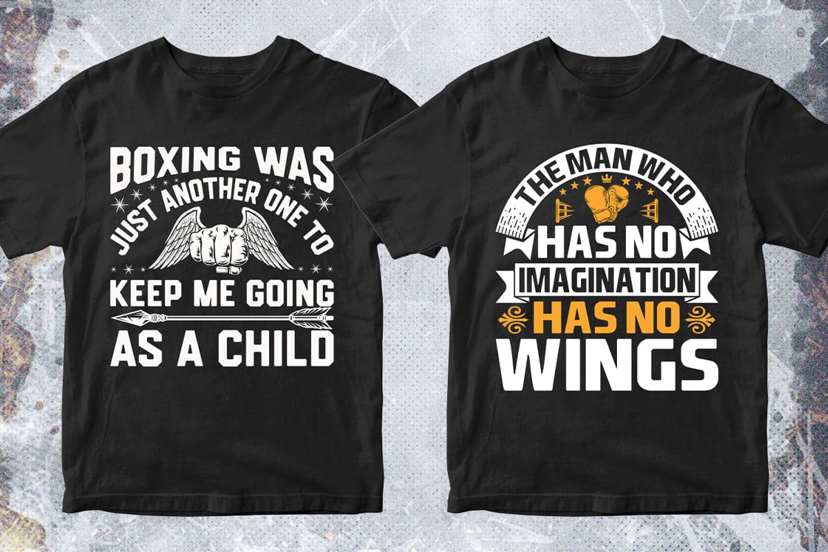 Boxing 50 Editable T-shirt Designs Bundle Part 1