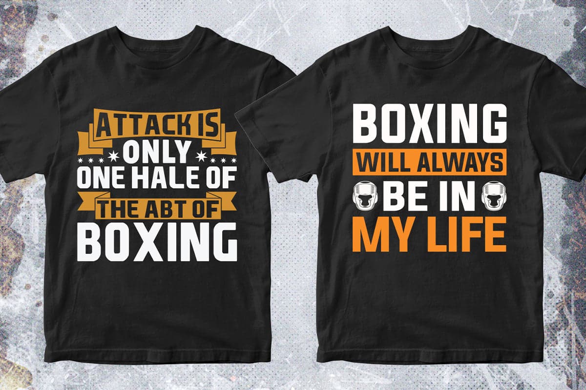 Boxing 50 Editable T-shirt Designs Bundle Part 1