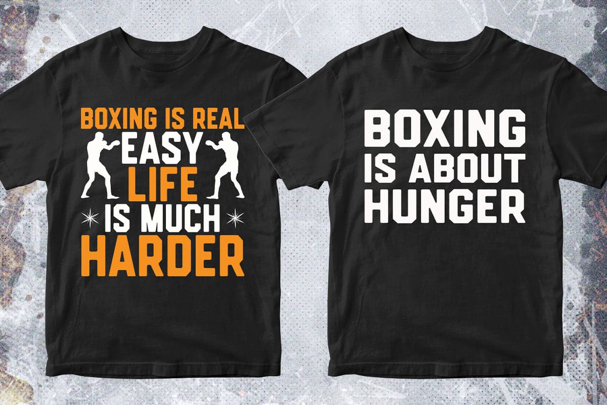 Boxing 50 Editable T-shirt Designs Bundle Part 1