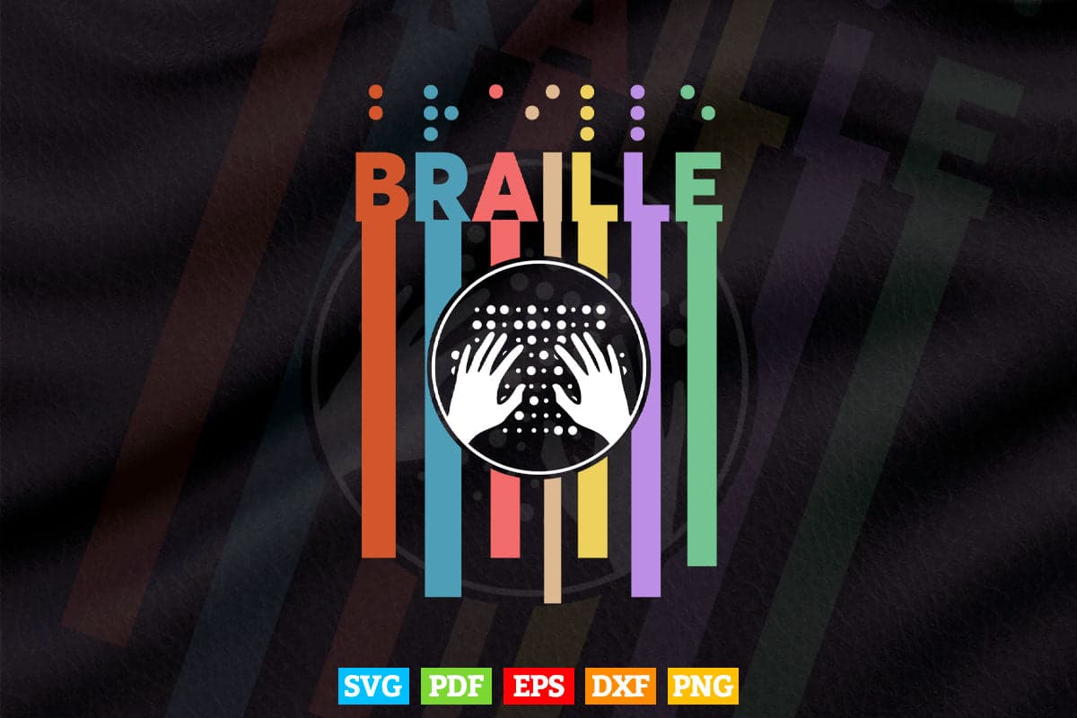 Braille Retro Colors Spell Out Braille Dots Artist Svg Png Files.