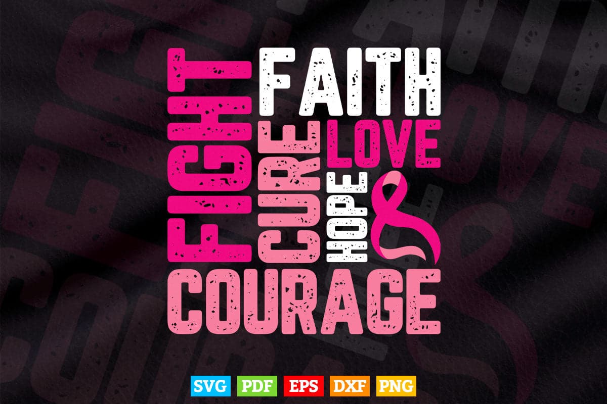 Breast cancer awareness for women Faith Svg Cutting Printable Files.