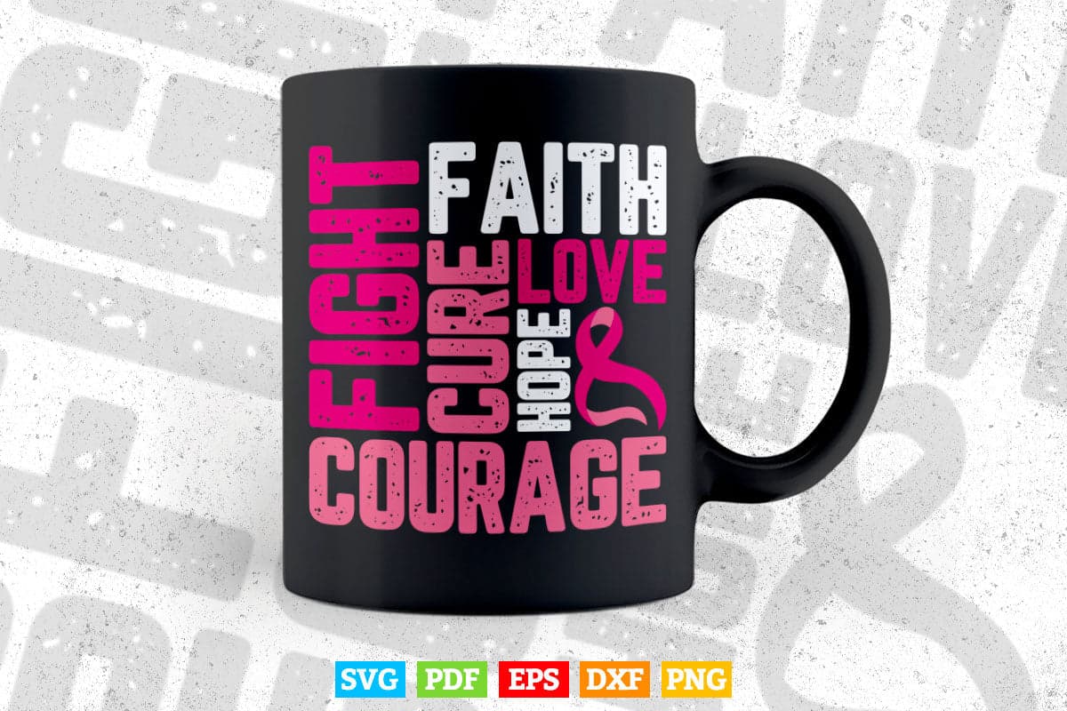 Breast cancer awareness for women Faith Svg Cutting Printable Files.