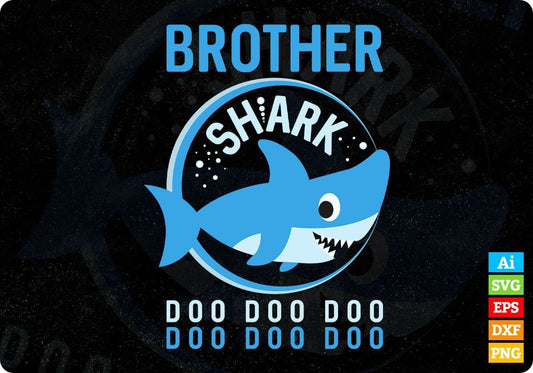 Brother Shark T shirt Design In Png Svg Cutting Printable Files