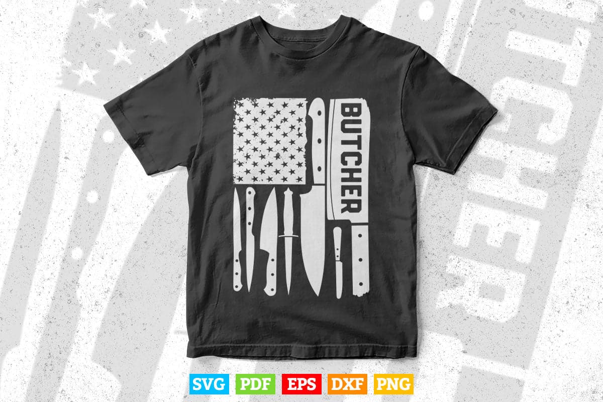 Butcher American Flag Svg Png Digital Files.