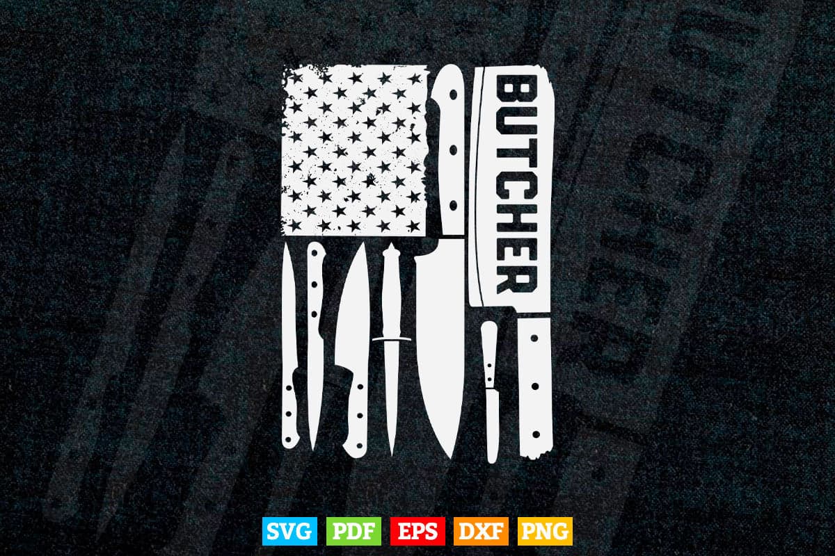 Butcher American Flag Svg Png Digital Files.