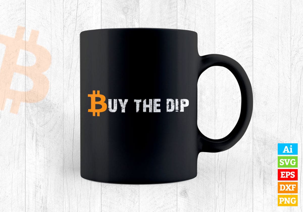 Buy Crypto Bitcoin The Dip Distressed Editable Vector T-shirt Design in Ai Svg Files