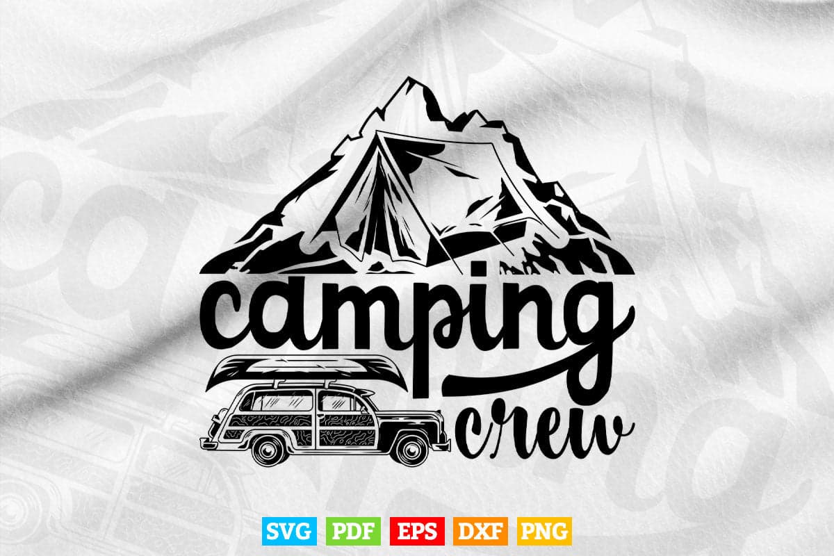 Camping Crew Family Group Camp Svg T shirt Design.