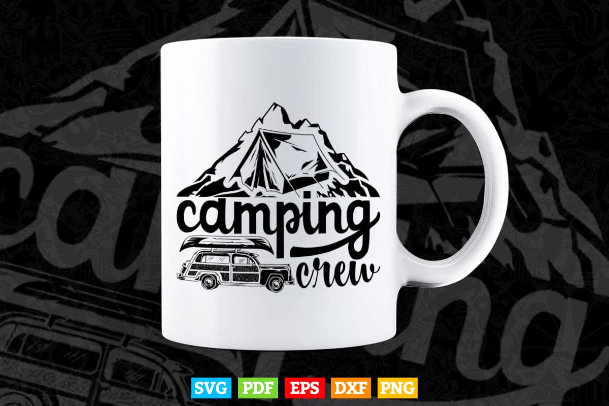 Camping Crew Family Group Camp Svg T shirt Design.