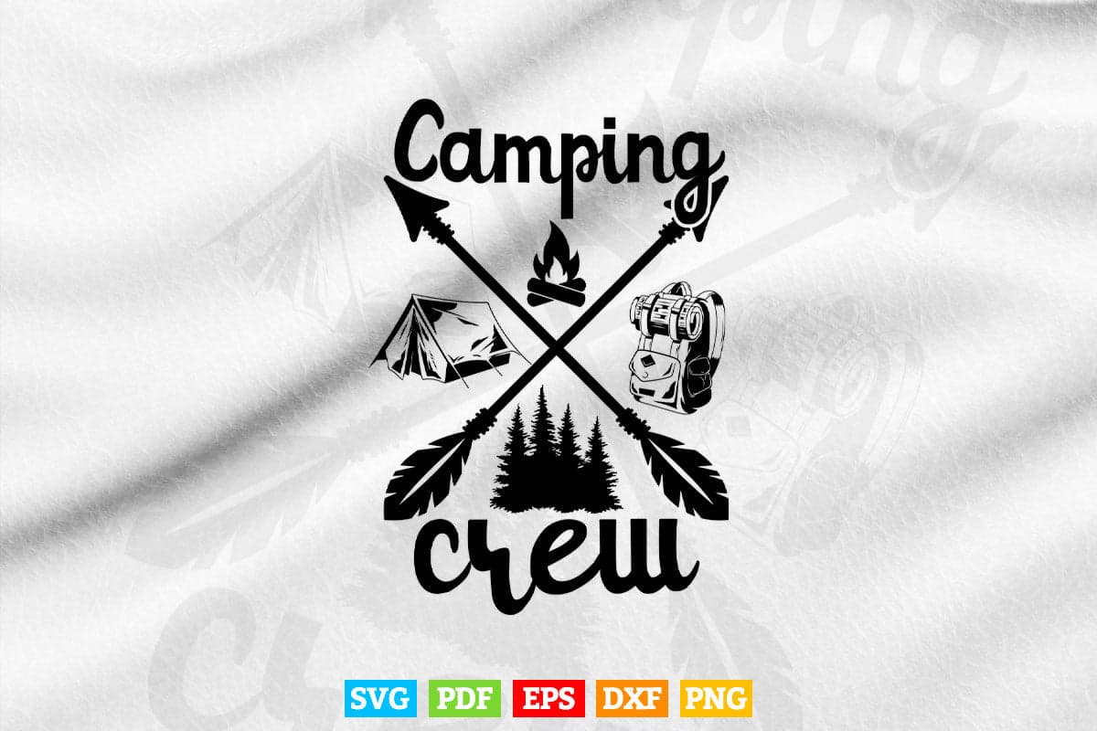 Camping Crew Matching Family Happy Camper Svg T shirt Design.
