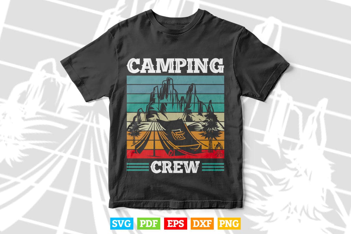 Camping Crew Vintage Retro Camper Svg Digital Files.