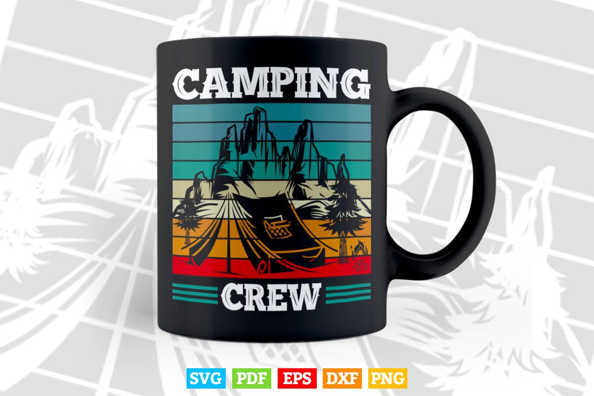 Camping Crew Vintage Retro Camper Svg Digital Files.
