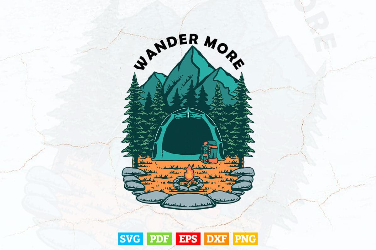 Camping Hiking Vintage Nature Svg T shirt Design.