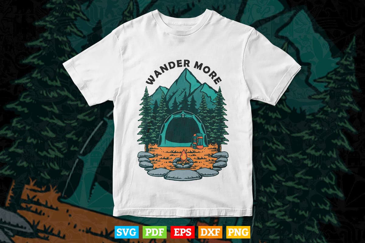 Camping Hiking Vintage Nature Svg T shirt Design.