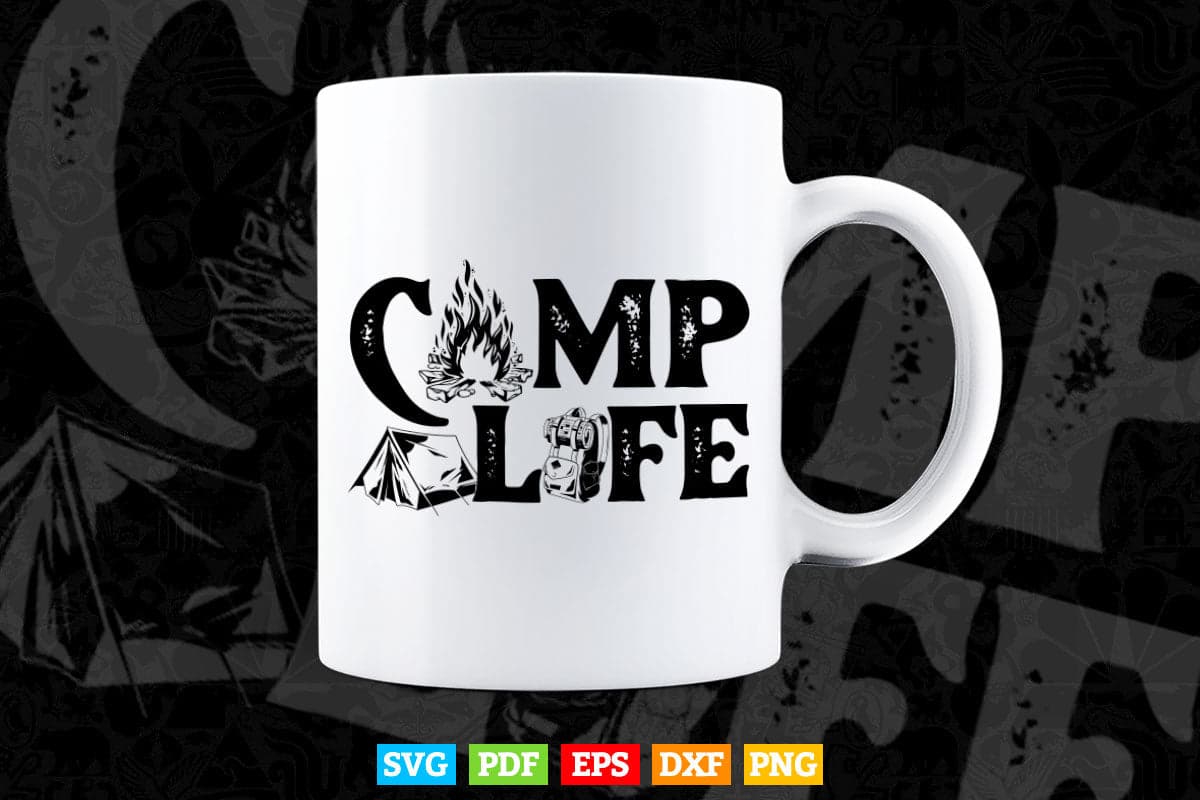 Camping Life Funny Hiking Svg T shirt Design.