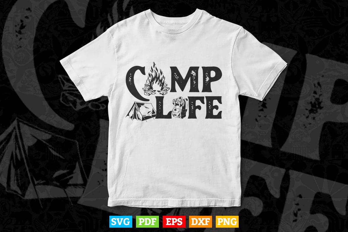 Camping Life Funny Hiking Svg T shirt Design.