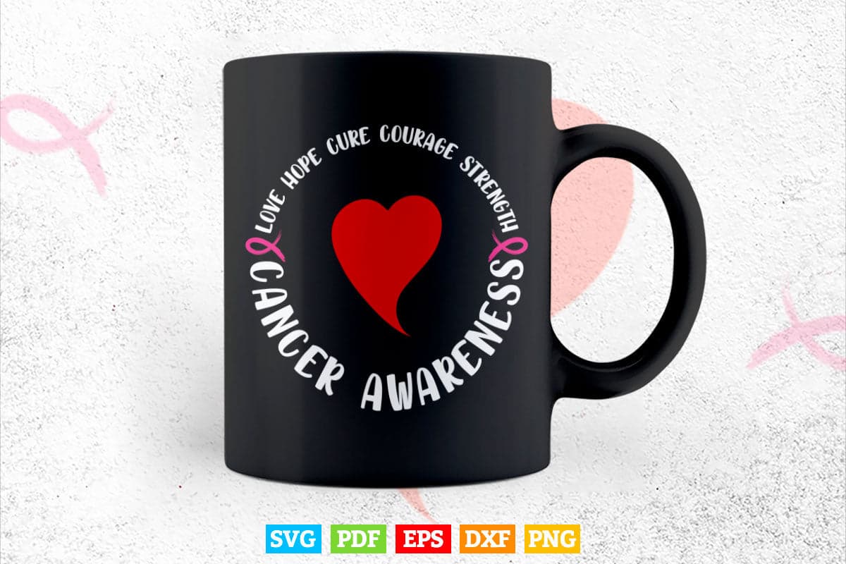 Cancer Awareness Fight Cancer Ribbon Svg Png Cricut Files.