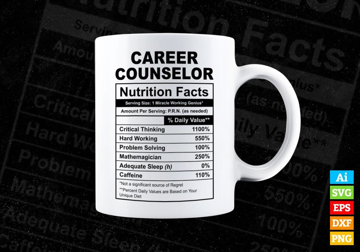Career Nutrition Facts Editable Vector T-shirt Design in Ai Svg Files