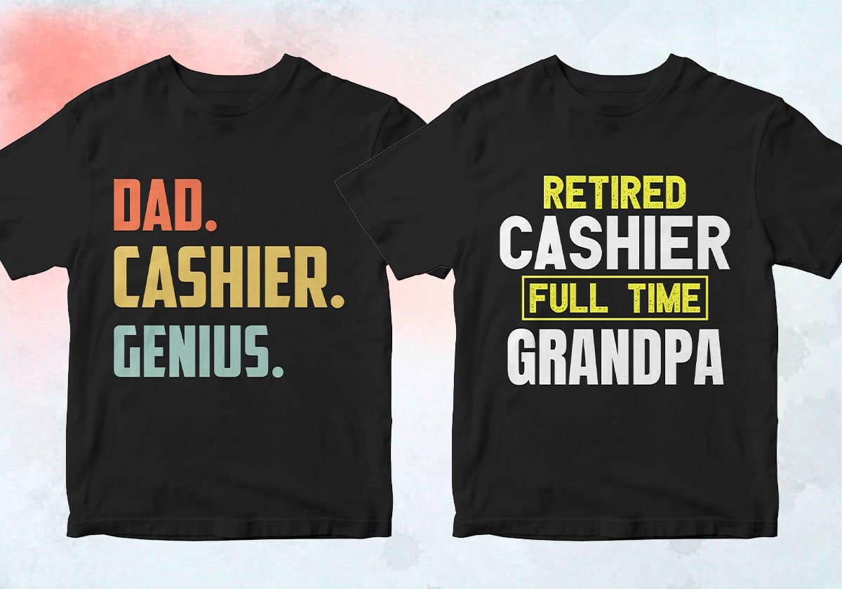 Cashier 25 Editable T-shirt Designs Bundle