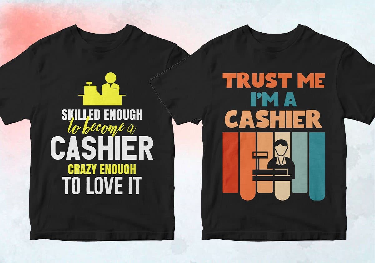 Cashier 25 Editable T-shirt Designs Bundle