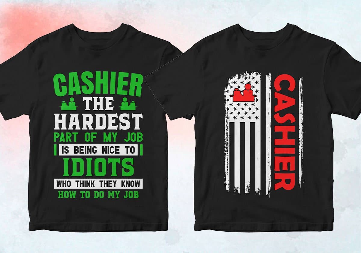 Cashier 25 Editable T-shirt Designs Bundle