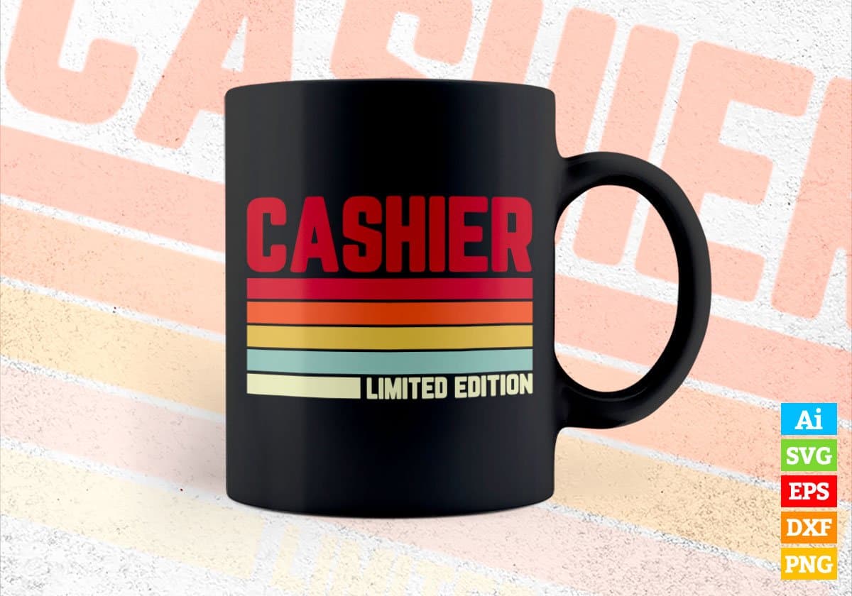 Cashier Limited Edition Editable Vector T-shirt Designs Png Svg Files