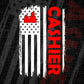 Cashier USA Flag Proud Professions Gift Editable Vector T-shirt Design in Ai Svg Files