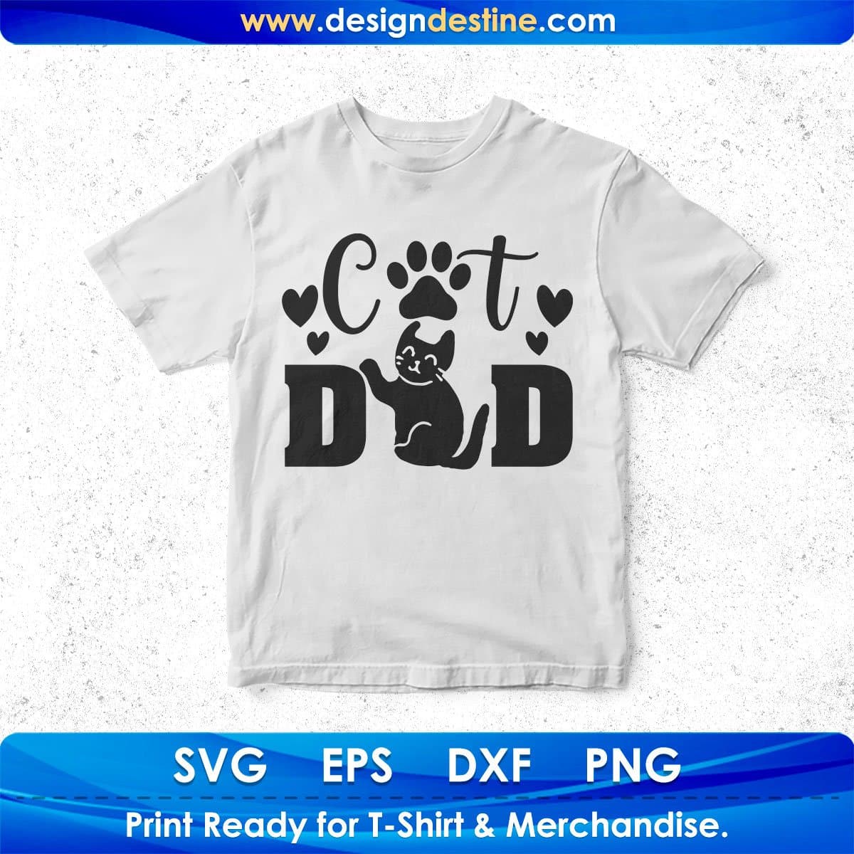 Cat Dad Animal T shirt Design In Svg Png Cutting Printable Files