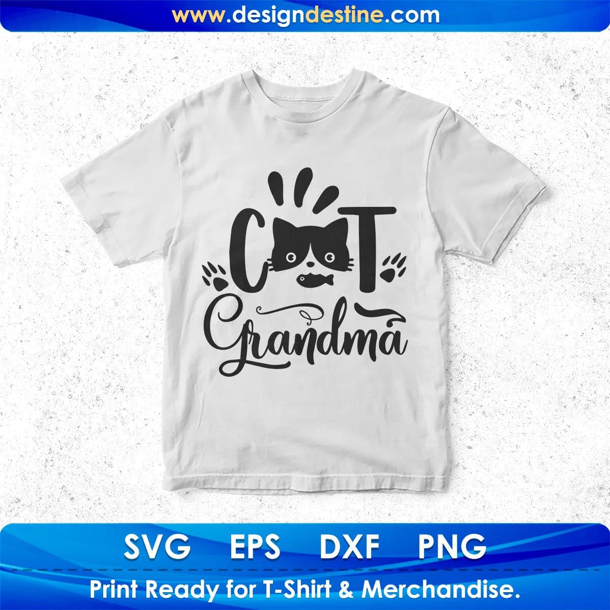 Cat Grandma T shirt Design In Svg Png Cutting Printable Files