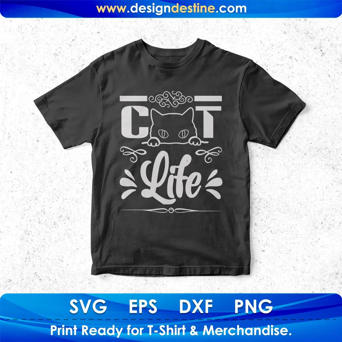 Cat Life Animal T shirt Design In Svg Png Cutting Printable Files