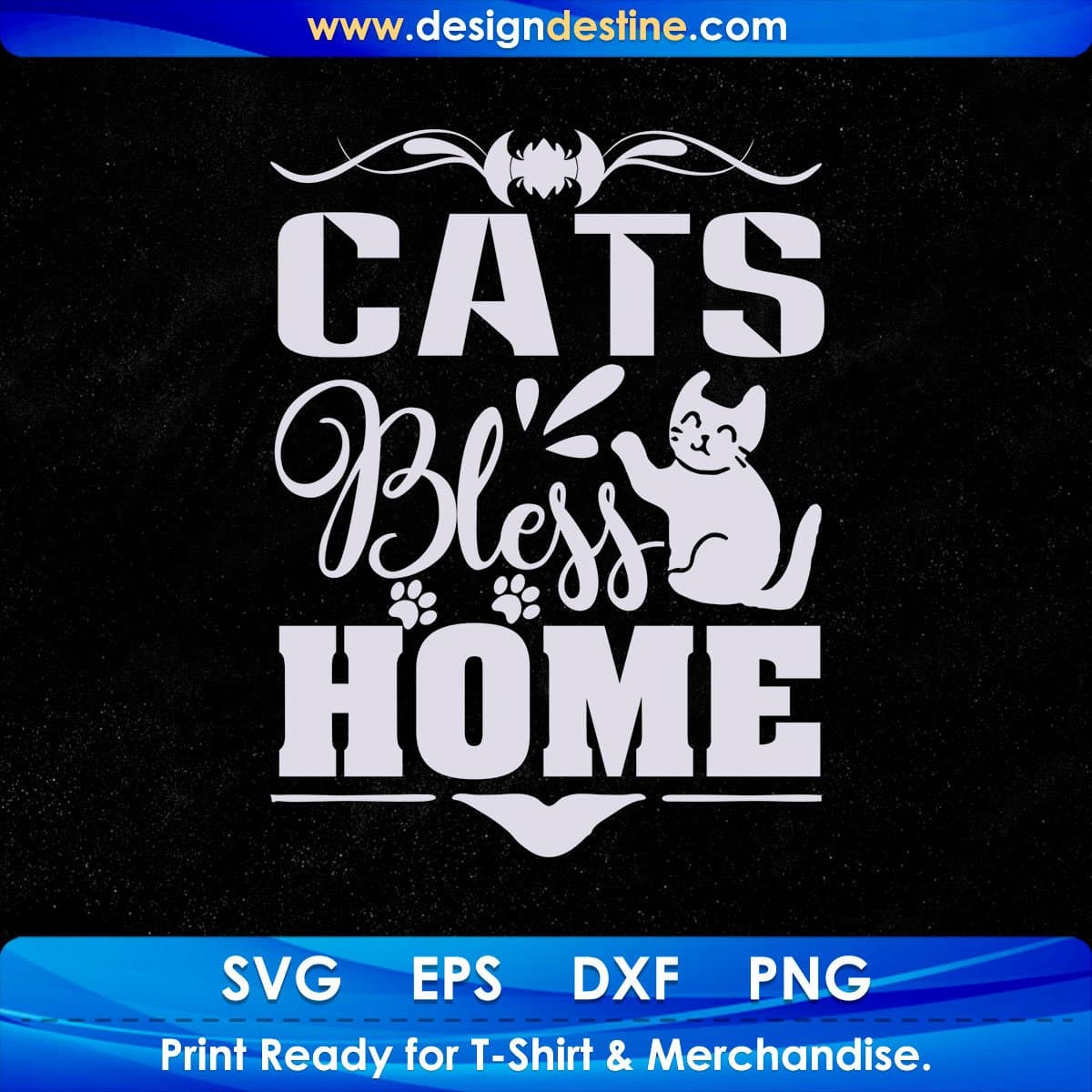 Cats Bless Home Animal T shirt Design In Svg Png Cutting Printable Files