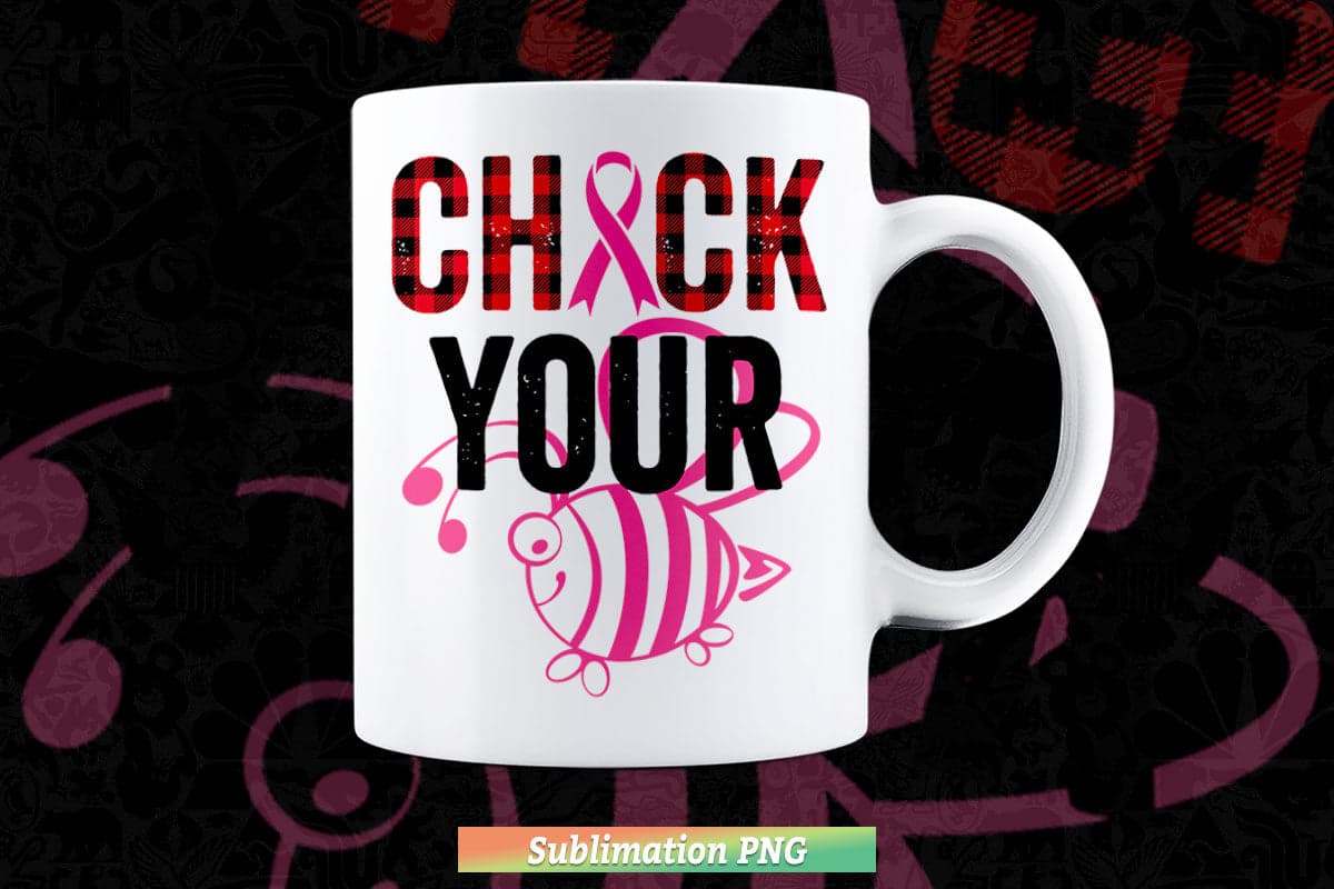 Check Your Boo Bees Funny Breast Cancer Halloween Gift Png Sublimation Files.