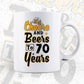Cheers and Beers To 70 Years Birthday Editable Vector T-shirt Design in Ai Svg Files