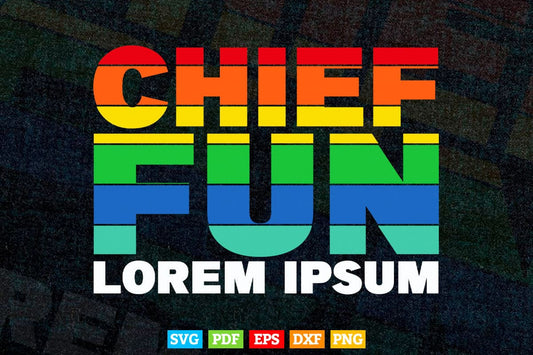 Chief Fun Officer Funny Dad's Fathers Day Svg Png Cut Files.