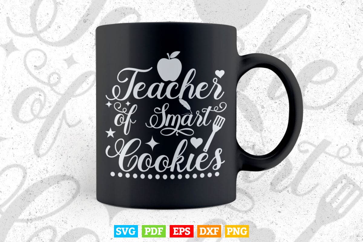 Christmas Teacher of The Smartest Cookies Cute Funny Christmas school Svg T shirt Design.