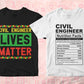 Civil Engineer 25 Editable T-shirt Designs Bundle