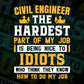 Civil Engineer The Hardest Part Of My Job Is Being Nice To Idiots Editable Vector T shirt Designs In Svg Png Files