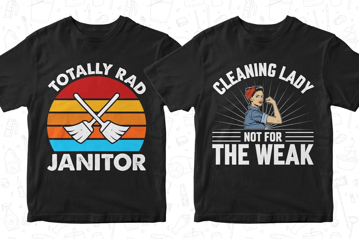 Cleaner 50 Editable T-shirt Designs Bundle Part 1