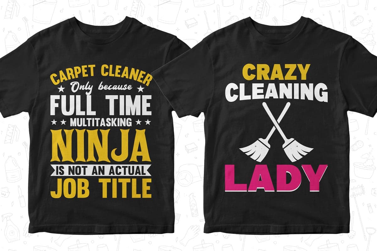 Cleaner 50 Editable T-shirt Designs Bundle Part 1